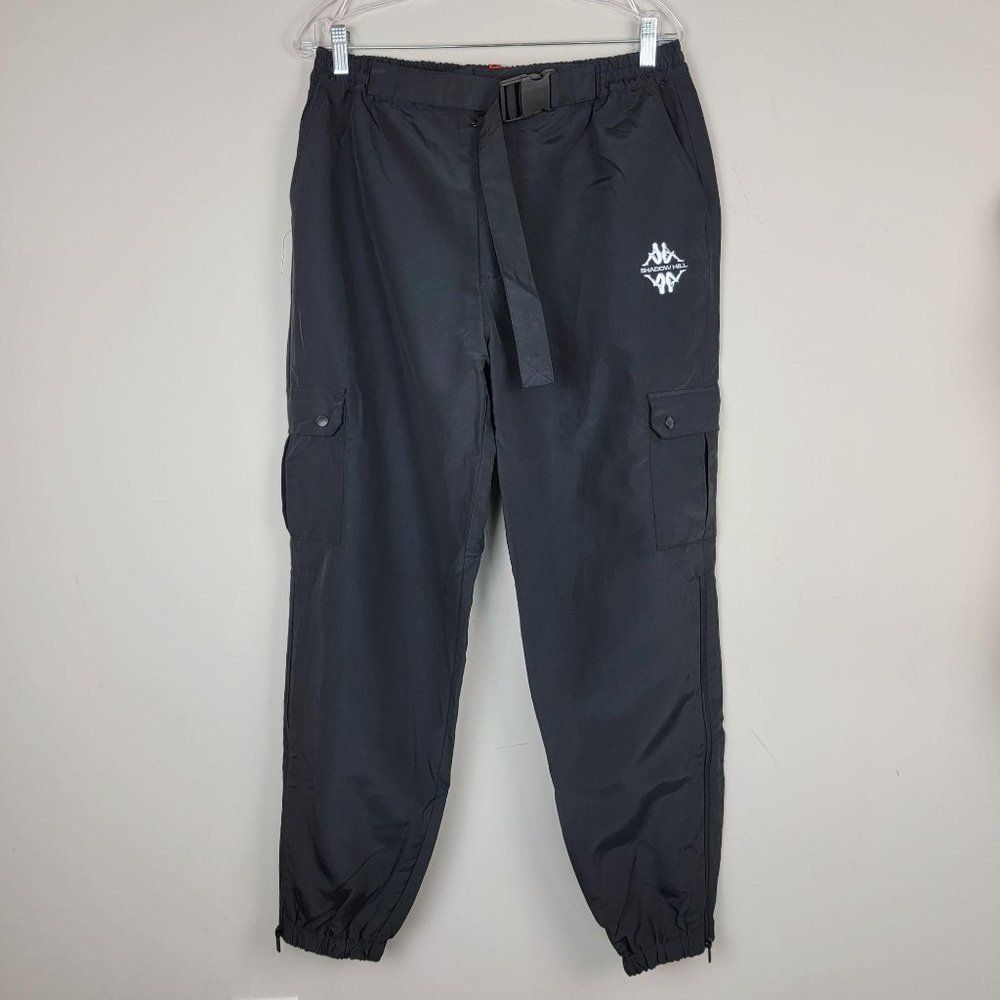 Kappa Shadow Hill Black Unisex Zip Track Pants XL